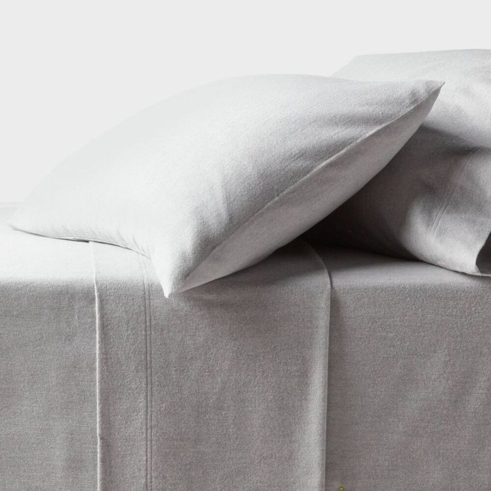 Full Ultra Soft Flannel Sheet Set Eco Melange Gray - Threshold